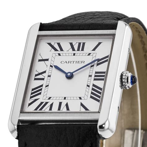 cartier women's leather watch|watch with black leather strap.